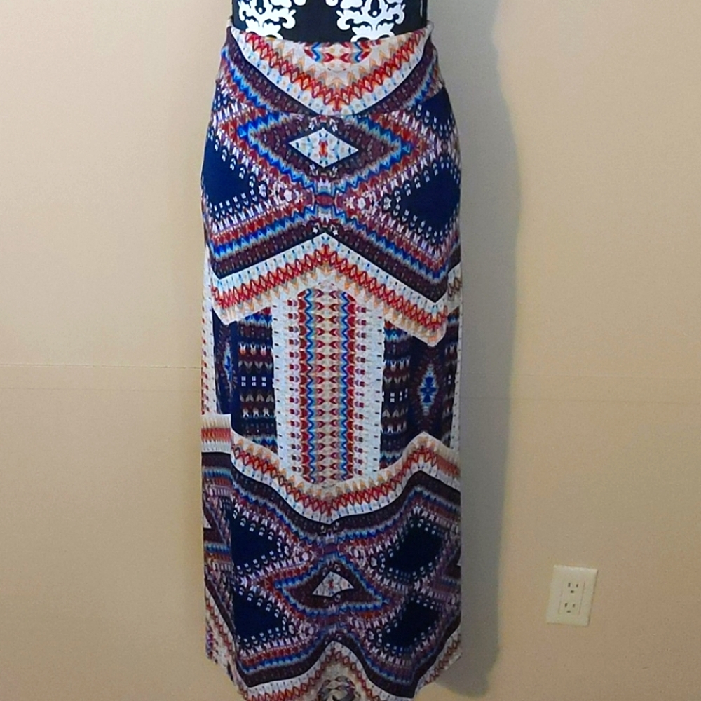 Ladies Living Doll Los Angeles tribal print maxi skirt
